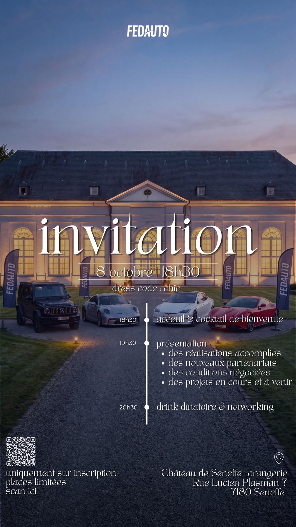Invitation Fedauto, 8 octobre 2026, Château de Seneffe